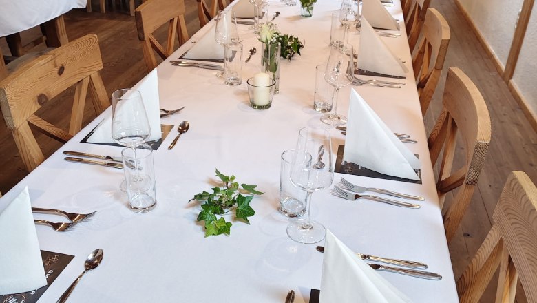 Gedeckter Tisch, © Familie Gmeiner Gedeckter Tisch, © Familie Gmeiner