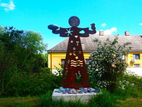 Die Franziskusstatue am Uferweg in Bad Erlach, &copy; Johann Weik